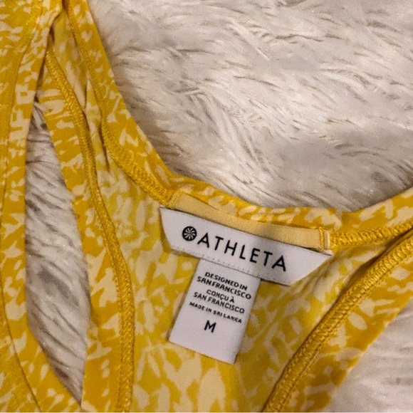 ATHLETA Ultimate Scoop Tank Racerback Tank Top Yellow & White Size Medium - Picture 7 of 10